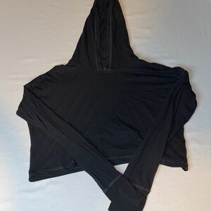 Offline by Aerie Black Cropped Hoodie Women’s Small Lightweig